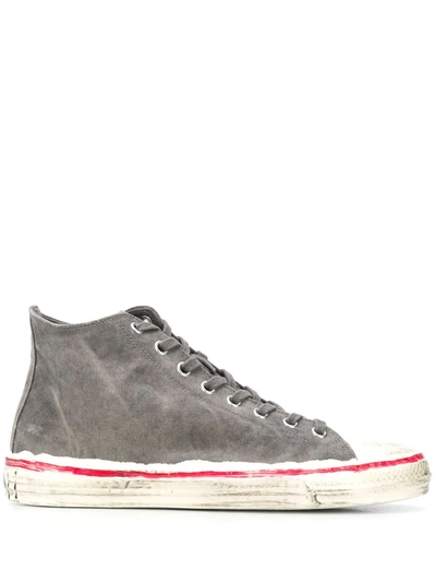 Marni Olona Cotton Canvas High-top Sneakers In Metallic