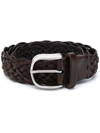 Brunello Cucinelli Braided-strap Leather Belt In Brown