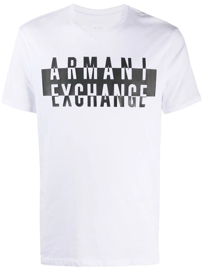 Armani Exchange Embossed Logo-print T-shirt In White