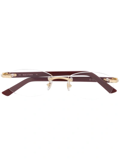 Cartier Ct0056o Glasses In 003 Gold Burgundy Transparent