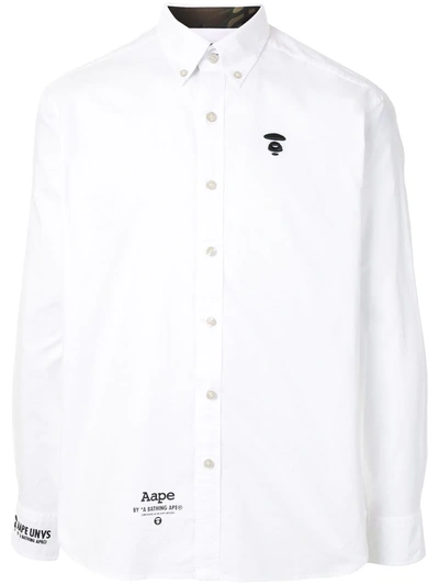 Aape By A Bathing Ape 猩猩廓形排扣衬衫 In White