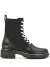 Rag & Bone Shiloh Lace-up Leather Combat Boots In Black
