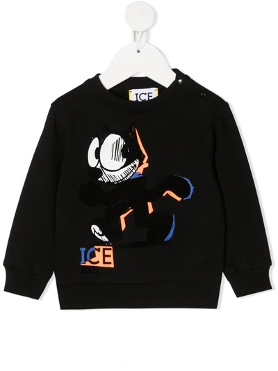 Iceberg Babies' Long-sleeve Sweatshirt In Black