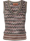 MISSONI STRIPED KNITTED VEST