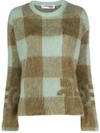 COURRÈGES LONG SLEEVE CHECKED PATTERN JUMPER