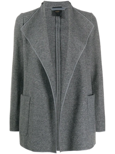 Agnona Cardigan With Wide Lapels In Grey