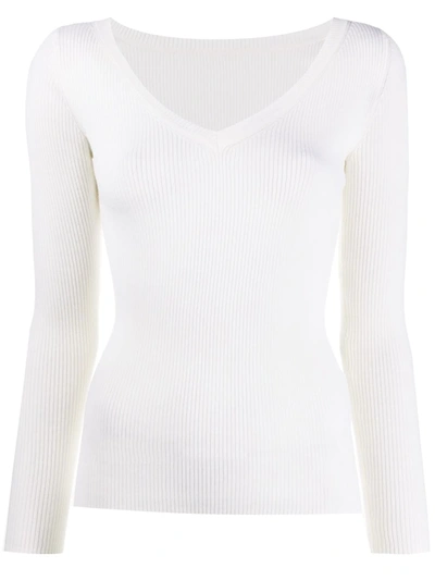 P.a.r.o.s.h Parosh V-neck Long-sleeved T-shirt In Azzurro Polvere