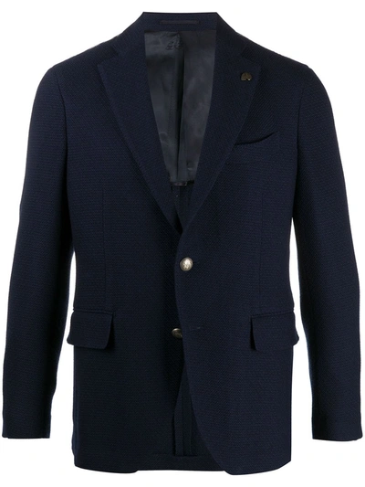 Gabriele Pasini Long Sleeve Button Up Blazer In Blue