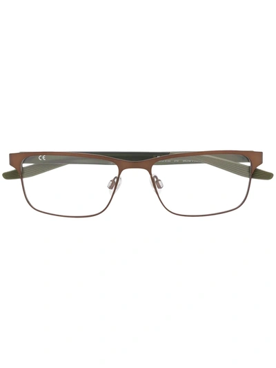 Nike Square Frame Glasses In Brown