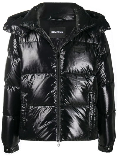 Duvetica Hooded Puffer Jacket In Black