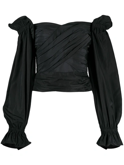 SELF-PORTRAIT PLEATED WRAP-AROUND BLOUSE 