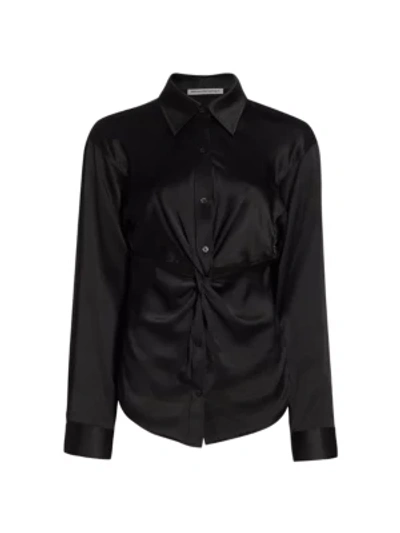 Alexander Wang T Twisted Button-down Top In Black
