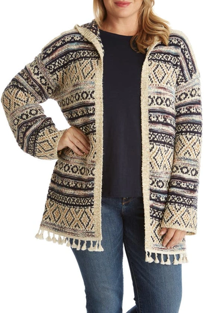 Adyson Parker Women's Novelty Poncho Cardigan With Hoodie In Night Sky Combo