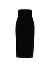 Saint Laurent Velvet Midi-length Pencil Skirt In Black