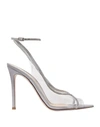 Gianvito Rossi Metallic-strap Transparent Sandals In Grey