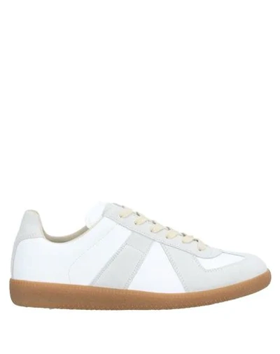 Maison Margiela Men White White Beige Replica Leather Sneakers, 9 Luxury Sneakers For Men Darveys