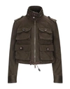 DSQUARED2 DSQUARED2 WOMAN JACKET MILITARY GREEN SIZE 6 COTTON, ELASTANE,41990145PU 4