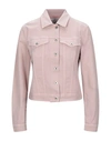 Dondup Woman Denim Outerwear Pastel Pink Size L Cotton, Elastane