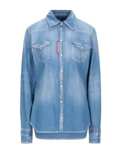 Dsquared2 Denim Shirts In Blue