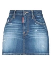 Dsquared2 Faded Distressed Denim Skirt In Blue