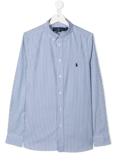 Ralph Lauren Striped Button Down Shirt In Blue Pattern