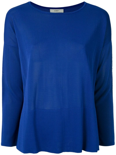 Egrey Knit Firenze Boat Neck Blouse In Blue