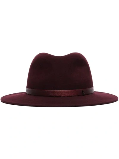 Maison Michel Red Derek Wool Trilby Hat In Purple