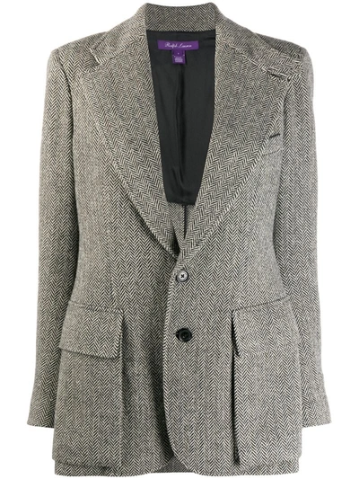Polo Ralph Lauren Heritage Tailored Blazer In Black/cream Herringbone