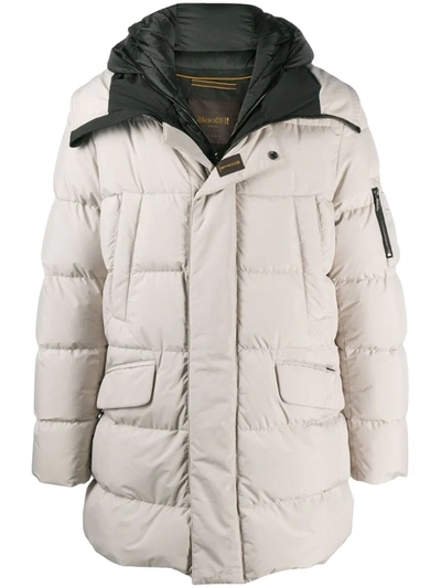 Moorer Feather-down Hooded Duffle Coat In Grey