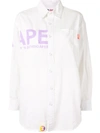 AAPE BY A BATHING APE LOGO-PRINT BUTTON-UP WORKSHIRT