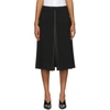 PARTOW BLACK WOOL BAY MID-LENGTH SKIRT