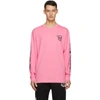 MONCLER GENIUS 2 MONCLER 1952 PINK UNDEFEATED EDITION LOGO LONG SLEEVE T-SHIRT
