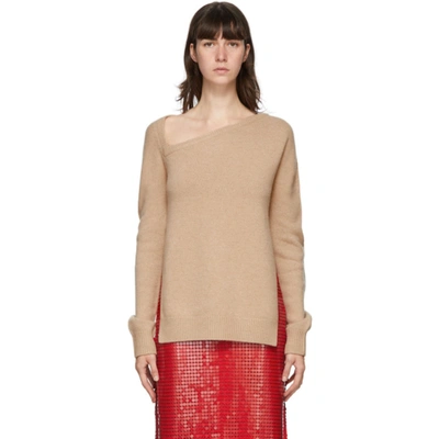 Christopher Kane Open-neck Wool And Cashmere Jumper In Camel