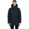Mackage Edward Water Repellent Down Parka With Removable Bib In Navy