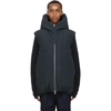 JIL SANDER NAVY DOWN HOODED waistcoat