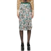 MARC JACOBS MARC JACOBS GREEN SILK FLORAL THE 40S SKIRT