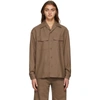 LEMAIRE LEMAIRE BROWN CONVERTIBLE COLLAR SHIRT