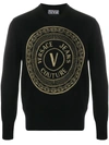 VERSACE JEANS COUTURE LOGO-INTARSIA JUMPER