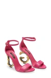 Dolce & Gabbana Keira Baroque Dg Heel Sandal In Pink