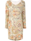Etro Short Multicolor Paisley Print Dress In Multicolour