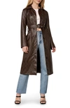 CUPCAKES AND CASHMERE JULIAN SNAKE EMBOSSED FAUX LEATHER TRENCH COAT,CK300293