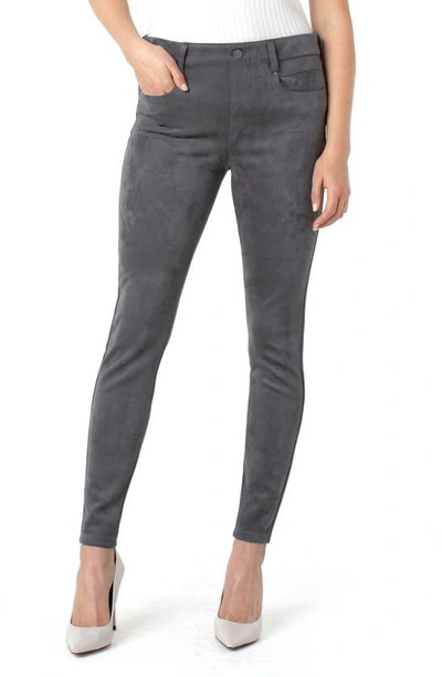 Liverpool Los Angeles Gia Glider Faux Suede Skinny Pants In Dark Grey