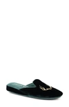PATRICIA GREEN ANTLER EMBROIDERED SLIPPER,71121