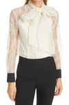 TORY BURCH CHANTILLY LACE BOW BLOUSE,76034