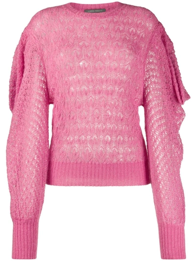 Alberta Ferretti Slouchy Knitted Jumper In Pink