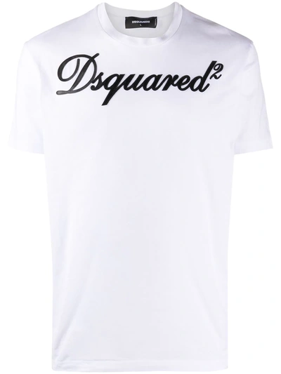 Dsquared2 Cotton T-shirt With Embroidered Logo In White