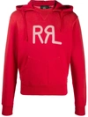 Polo Ralph Lauren Logo Drawstring Hoodie In Red
