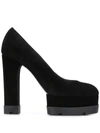 CASADEI PLATFORM SUEDE PUMPS