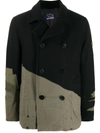 Paul & Shark Contrast Panel Distressed Peacoat In Black
