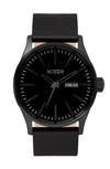 NIXON THE SENTRY LEATHER STRAP WATCH, 42MM,A105001